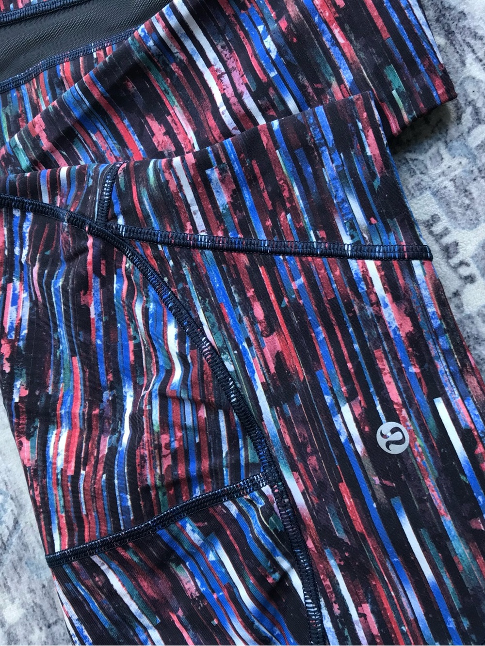 Lululemon Multicolor Striped Athletic Leggings